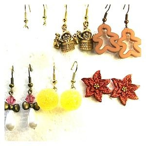 Christmas Earring Dangle Handmade Jewelry Set 6 ct